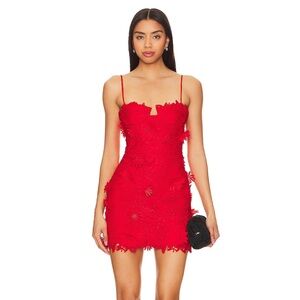 Brias Mini Dress in Fire Red - Bardot